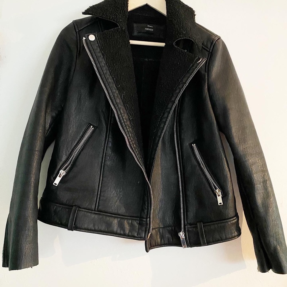 Black leather jacket